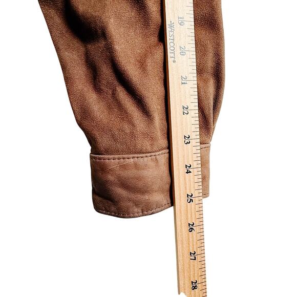 VTG 80s Roundtree & Yorke Leather Bomber Jacket Mens sz L Brown Indie Western - Picture 6 of 9